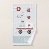 Jungen Niedlich Blue Paramedic Ambulance Pattern K Badhandtuch Set (Handtuch)