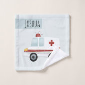 Jungen Niedlich Blue Paramedic Ambulance Pattern K Badhandtuch Set (Waschlappen)