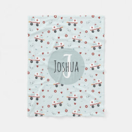 Jungen Niedlich Blue Paramedic Ambulance Pattern K Fleecedecke