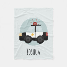 Jungen Niedlich Blue Police Car Cartoon Kinder Fleecedecke