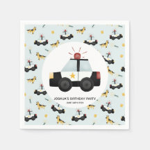 Jungen Niedlich Blue Police Car Kleinkind Happy Ge