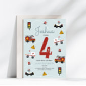 Jungen Niedlich Blue Police Nothilfe Reise Geburts Einladung