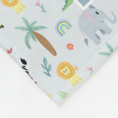 Jungen Niedlich Blue Zebra & Safari Muster Name Ki Fleecedecke (Ecke)