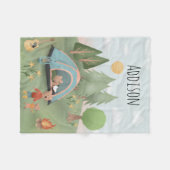 Jungen Niedlich Campfire Blauwald Bär Kinder Campi Fleecedecke (Vorderseite (Horizontal))
