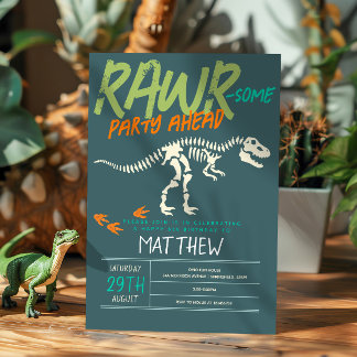 Jungen Niedlich Dinosaur Dig Fossil Kinder 6. Gebu Einladung