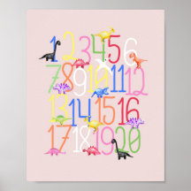 Jungen Niedlich Dinosaurier 1-20 Kids Numbers Kind