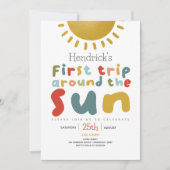 Jungen Niedlich erste Reise um die Sonne zum erste Einladung (Vorderseite)