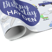 Jungen Niedlich Happy Birthday Car Pattern Kinder Geschenkpapier (Rolleneckpunkt)