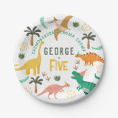 Jungen Niedlich Jungle Dinosaur T-Rex Kinder 5. Ge Pappteller (Vorderseite)