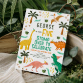 Jungen Niedlich Jungle Dinosaurier Kinder 5. Gebur Einladung