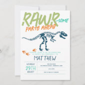 Jungen Niedlich Moderne Dinosaurier Fossil Kinder  Einladung (Vorderseite)