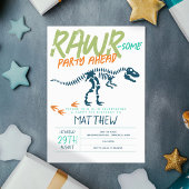 Jungen Niedlich Moderne Dinosaurier Fossil Kinder  Einladung