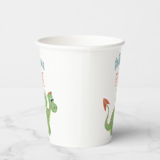 Jungen Niedlich Moderne Drachen Kleinkind Geburtst Pappbecher (Rechts)