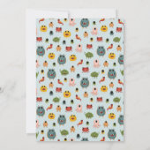 Jungen Niedlich moderne, farbenfrohe Monster Baby  Einladung (Rückseite)