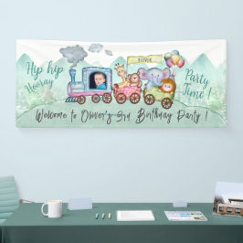 Jungen Niedlich Moderne Züge ändern Name Foto Part Banner