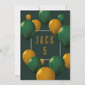 Jungen Niedlich Modernes dunkles Grün Thema Kinder Einladung (Rückseite)