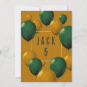 Jungen Niedlich Modernes Gold Thema Kinder 5. Gebu Einladung (Rückseite)