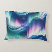 Jungen Niedlich Monogramm, Nordlichtgalaxie, Kinde Dekokissen (Rückseite)