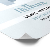 Jungen Niedlich Safari Elephant Birth Stats Baby K Poster (Ecke)