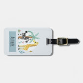 Jungen Niedlich Safari Tiere Giraffe Name Kinder Gepäckanhänger (Vorderseite horizontal)