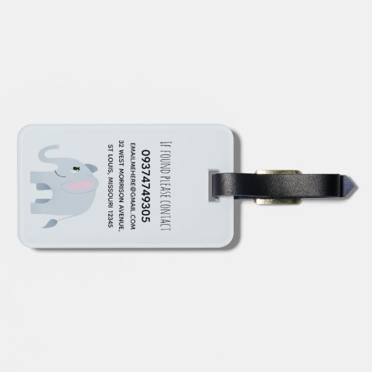 Jungen Niedlich Safari Tiere Giraffe Name Kinder Gepäckanhänger (Rückseite horizontal)