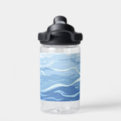 Jungen Niedlich Schildkröte Personalisierter Blaue Trinkflasche (Rückseite)