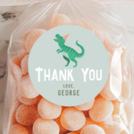 Jungen Niedlich T-Rex Dinosaur Kindergeburtstag Ge Runder Aufkleber