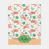 Jungen Niedlich Tiger Wild Jungle Safari Kinder Na Fleecedecke (Vorderseite)