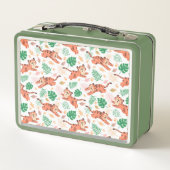 Jungen Niedlich Tiger Wild Jungle Safari mit Namen Metall Brotdose (Rückseite)