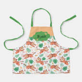 Jungen Niedlich Tiger Wild Jungle Safari mit Namen Schürze (Vorderseite)