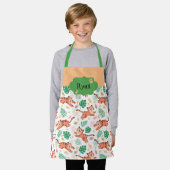 Jungen Niedlich Tiger Wild Jungle Safari mit Namen Schürze (Getragen)