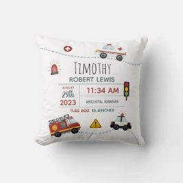 Jungen Niedlich Transport Baby Geburtsstände Kissen