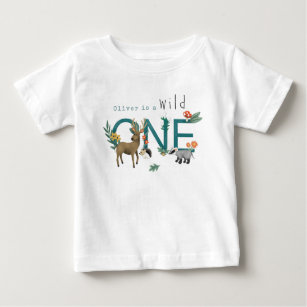 Jungen Niedlich Wild One Woodland 1. Geburtstag Baby T-shirt