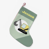 Jungen Niedliche Baustanzer Doodle und Name Kleiner Weihnachtsstrumpf (Vorderansicht (hängend))