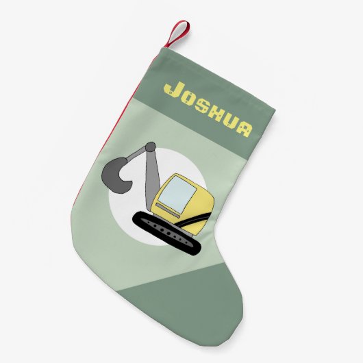 Jungen Niedliche Baustanzer Doodle und Name Kleiner Weihnachtsstrumpf (Vorderansicht (hängend))