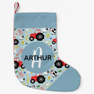 Jungen Niedliche blaue Farm Animal Muster Kids Kleiner Weihnachtsstrumpf