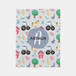 Jungen Niedliche blaue Farm Tiertrampel Kinder Fleecedecke