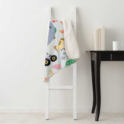 Jungen Niedliche blaue Farm Tiertrampel Kinder Sherpadecke (Beispiel)