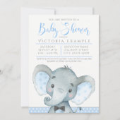 Jungen Niedliche Elephant Baby Shower Einladungen (Vorderseite)