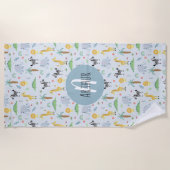 Jungen Niedliche Jungle Safari Tiere Zebra Kinder Strandtuch (Vorderseite)