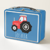 Jungen Niedliche rote Farm Traktor Kinder Metall Brotdose (Vorderseite)