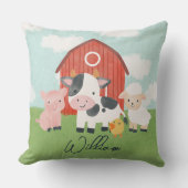 Jungen Niedliche Rustikale Landtiere Kinder Kissen (Vorderseite)