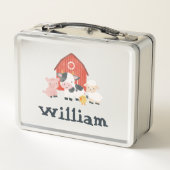 Jungen Niedliche Zuchttierzucht Kleinkind Metall Brotdose (Rückseite)