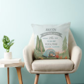 Jungen Niedlichen Waldbär Birth Stats Baby Kinderz Kissen (Stuhl )