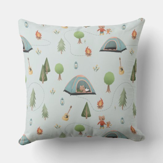 Jungen Niedlichen Waldbär Birth Stats Baby Kinderz Kissen (Rückseite)