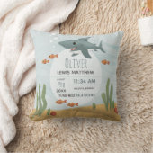 Jungen Niedlicher Blauer Hai Keepake Geburtsstunde Kissen (Decke)