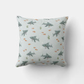 Jungen Niedlicher Blauer Hai Keepake Geburtsstunde Kissen (Rückseite)