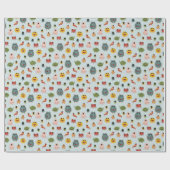 Jungen Niedlicher farbenfroher Monster-Kindergebur Geschenkpapier (Flach)