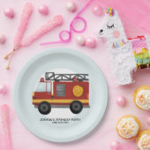 Jungen Niedlicher Feuerwehrmann Motor LKW Kleinkin Pappteller (Party)