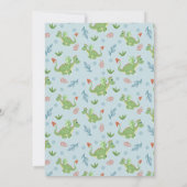 Jungen Niedlicher Grüner Drachen Kleinkind Geburts Einladung (Rückseite)